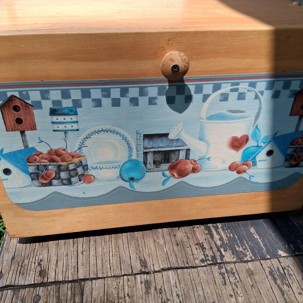 Vintage 90s Cottagecore Country Bread Box Butter Mom Unique!